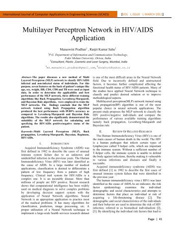 Multilayer Perceptron Network in HIV/AIDS Application