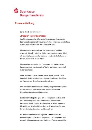 Ausstellung Details - Sparkasse Burgenlandkreis