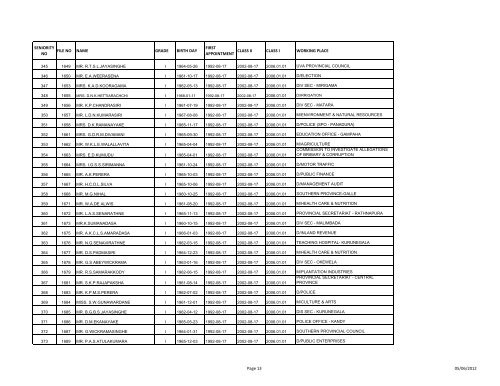 seniority list - class I.xlsx - Ministry of Finance and Planning