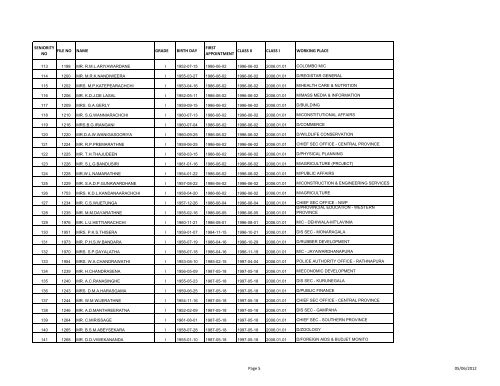 seniority list - class I.xlsx - Ministry of Finance and Planning