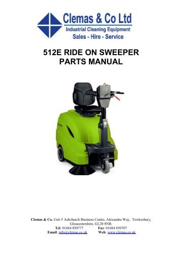 512E RIDE ON SWEEPER PARTS MANUAL - Clemas & Co Ltd