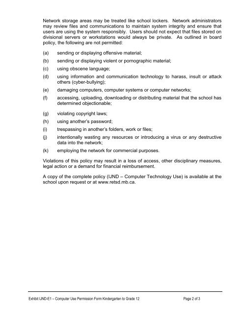 KEC Gr 9 Application Form - Retsd.mb.ca