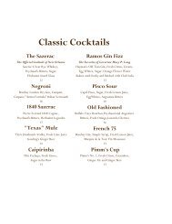 Sazerac Summer Cocktail Menu - The Roosevelt New Orleans