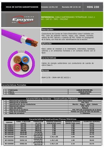 HDG-230 - Cables Epuyen SRL
