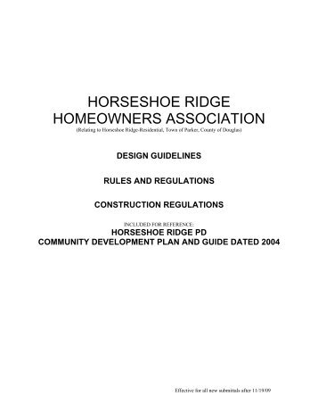horseshoe ridge homeowners association - Cherry Creek HOA ...