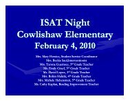 ISAT Night Cowlishaw Elementary - Cowlishaw Elementary School