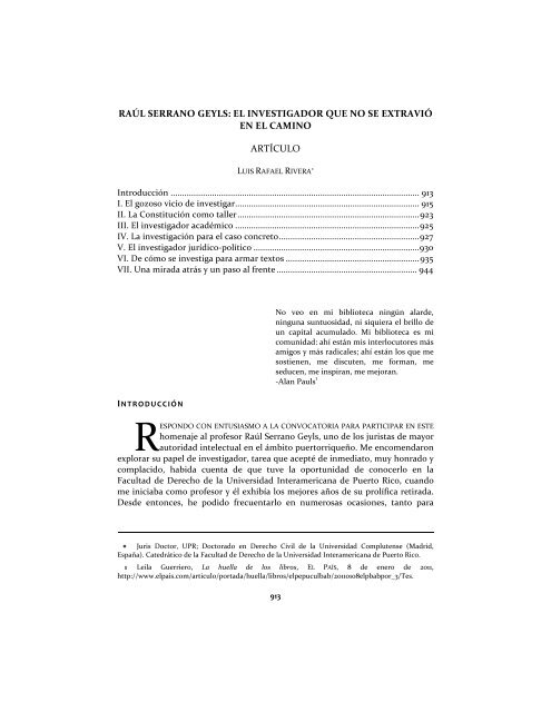 RAÃL SERRANO GEYLS: EL INVESTIGADOR QUE NO SE EXTRAVIÃ EN EL ...