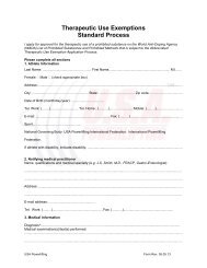 Therapeutic Use Exemptions, Standard Form - USA Powerlifting