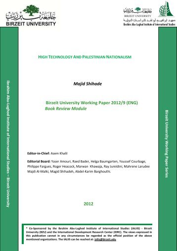 Majid Shihade Birzeit University Working Paper 2012/9 (ENG) Book ...