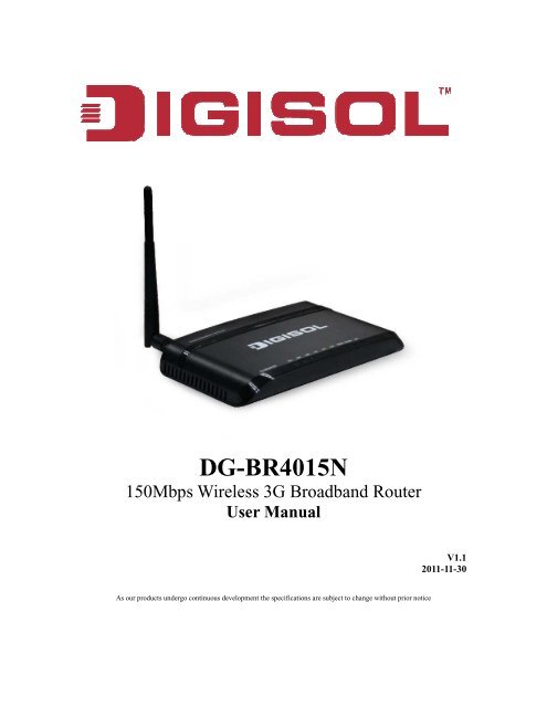 DG-BR4015N user manual - Digisol.com