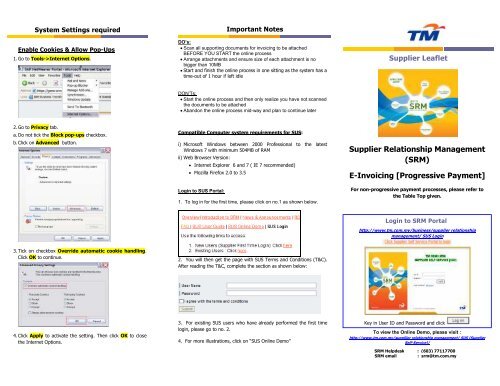 Supplier Relationship Management (SRM) E-Invoicing ... - TM