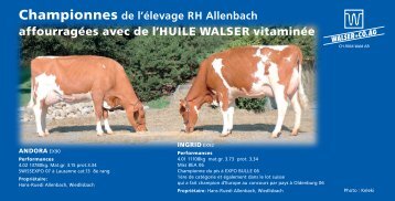 affourragÃƒÂ©es avec de l'HUILE WALSER vitaminÃƒÂ©e - Walser + Co. AG