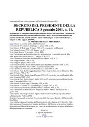 Decreto del Presidente della Repubblica 8/1/01, n.41 - UBI Banca