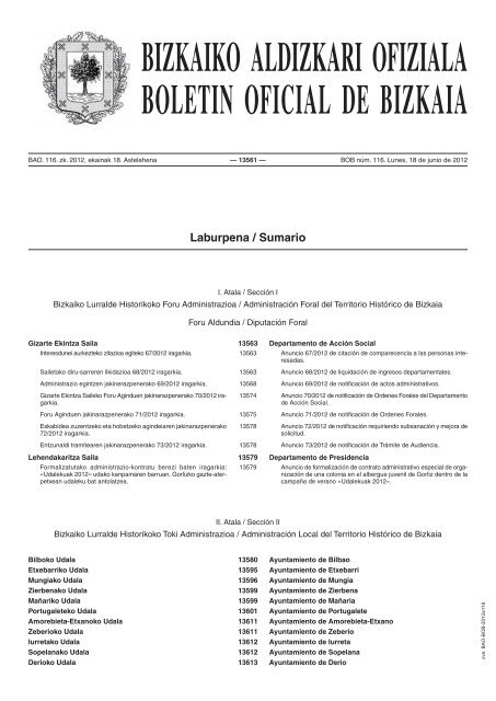 bizkaiko aldizkari ofiziala boletin oficial de bizkaia - Ayuntamiento ...