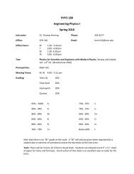 PHYS 180 (All Sections): Engineering Physics I