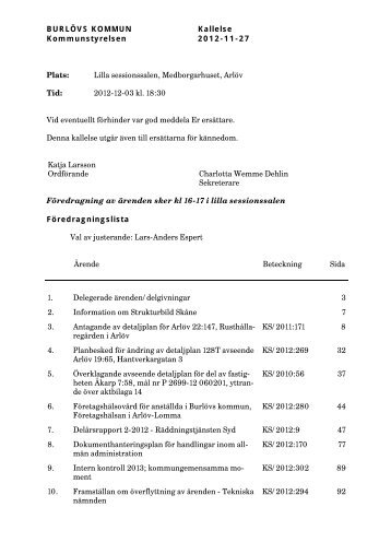KS_2012-12-03 - Kallelse.pdf - Burlövs kommun