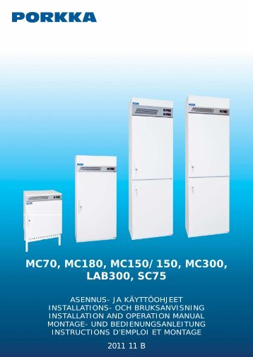 MC70, MC180, MC150/150, MC300, LAB300, SC75 - Porkka