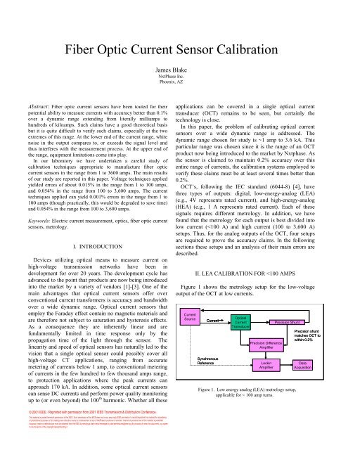 Fiber Optic Current Sensor Calibration