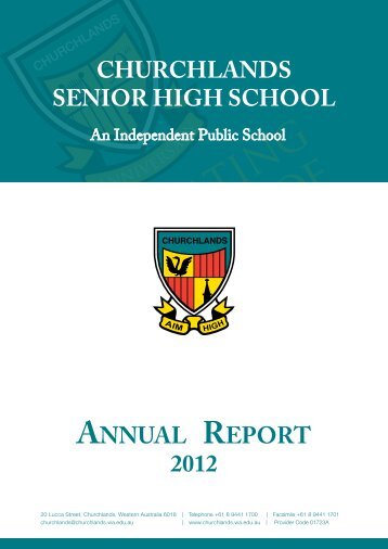 CHURCHLANDS SENIOR HIGH SCHOOL ANNUAL REPORT 2012