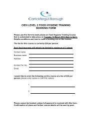 cieh level 2 food hygiene training booking form - Carrickfergus ...