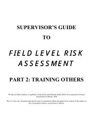 FIELD LEVEL RISK ASSESSMENT