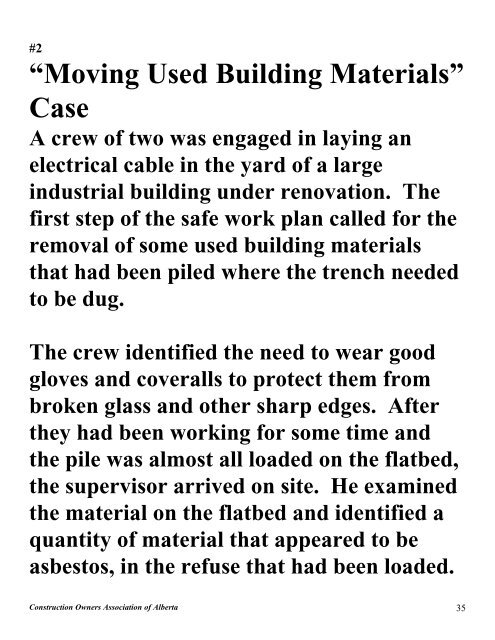 field level risk assessment - Construction Owners Association of ...