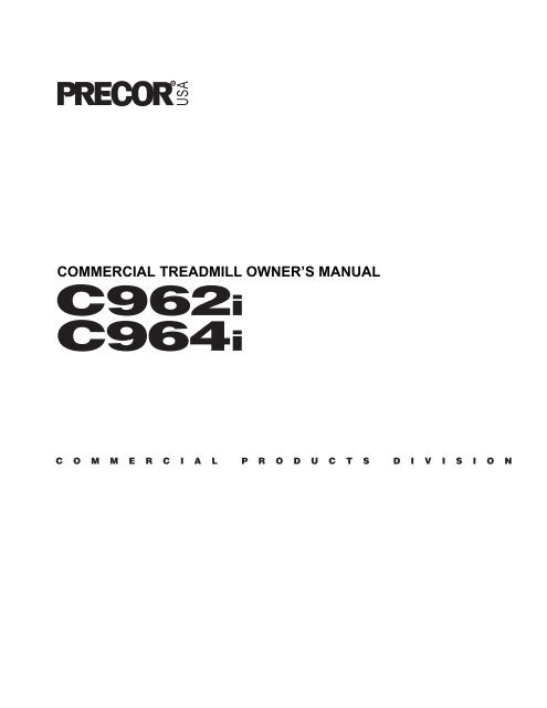 Precor treadmill manual sales