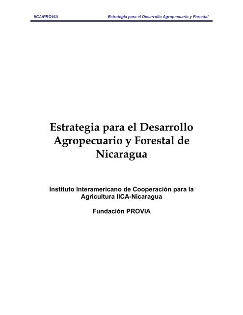 Estrategia para el Desarrollo Agropecuario y Forestal de Nicaragua