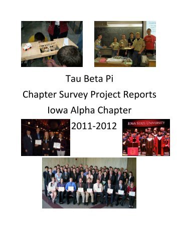 Tau Beta Pi Chapter Survey Project Reports Iowa Alpha Chap