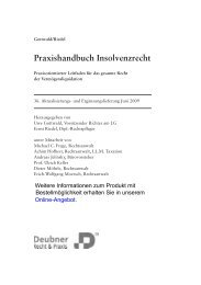 Praxishandbuch Insolvenzrecht - Deubner Recht & Praxis