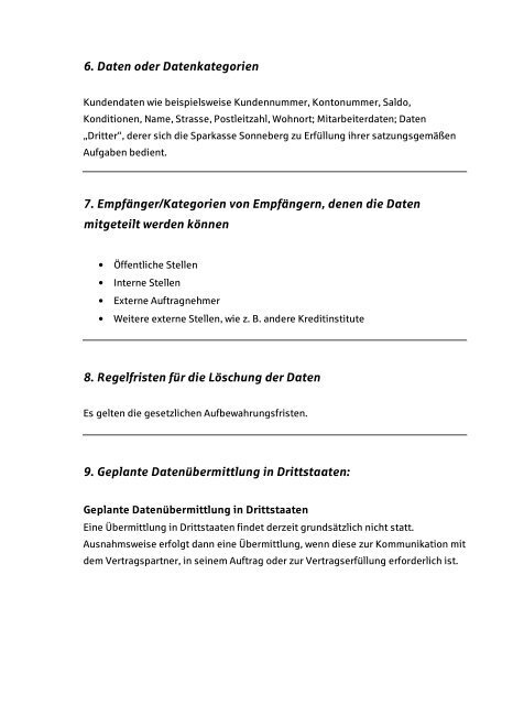 Öffentliches Verfahrensverzeichnis der Sparkasse Sonneberg