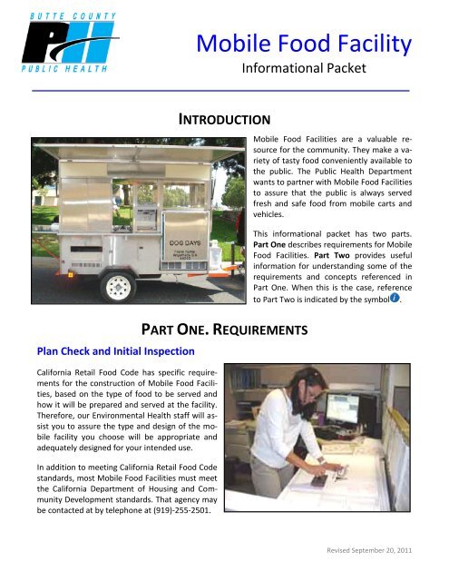 Mobile Food Facility Informational Packet - Butte County