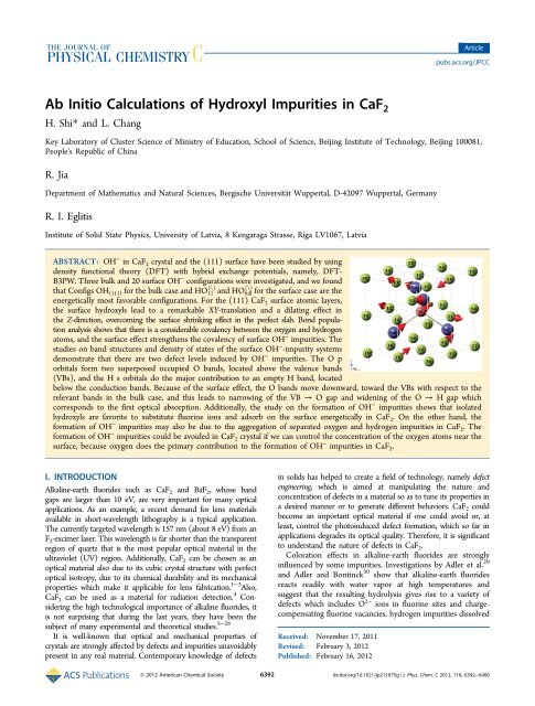 Ab Initio Calculations of Hydroxyl Impurities in CaF2