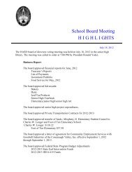 July 18 2012 School Board Meeting Highlights