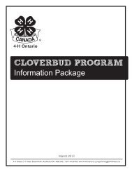 CLOVERBUD PROGRAM - 4-H Ontario