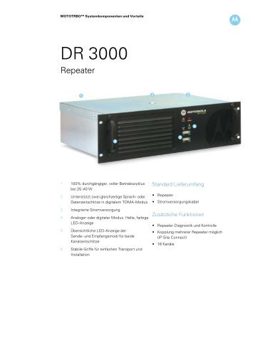DR3000 Spec Sheet - Motorola Solutions
