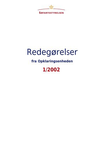 RedegÃ¸relser - SÃ¸fartsstyrelsen