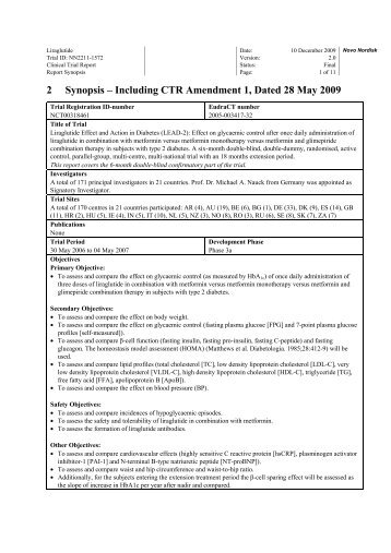 2 Synopsis - Clinical Trials at Novo Nordisk