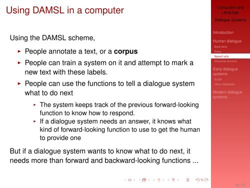 Dialogue Systems - IU Computational Linguistics Program