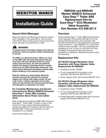 Installation Guide - Meritor WABCO