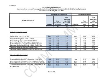 Master Price List-Roofing as at 05/06/2012 - The Commerce ...