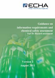 ECHA - Guidance on information requirements and chemical safety ...