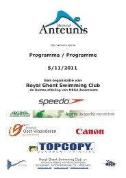 Programma zat - Royal Ghent Swimming Club
