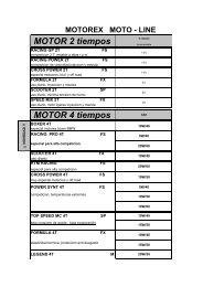 Motorex. Lista de articulos y aplicaciones - Expomoto