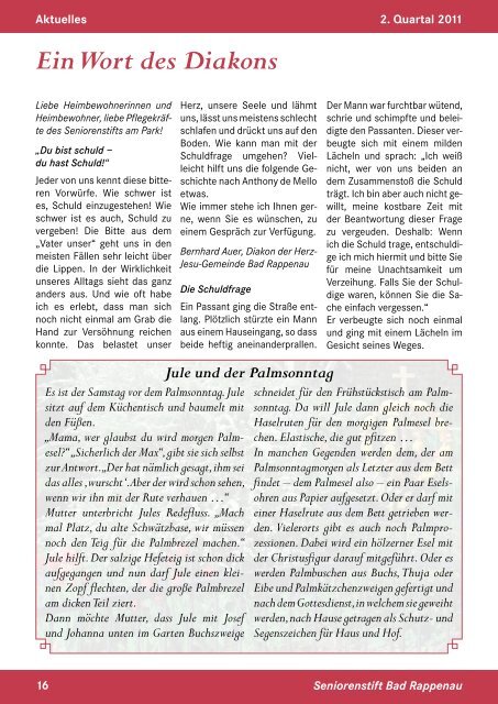 2. Ausgabe, 2. Quartal 2011 - Seniorenstift am Park