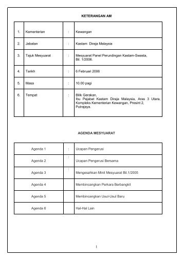 minutes of the customs-private sector consultative panel 1-2006