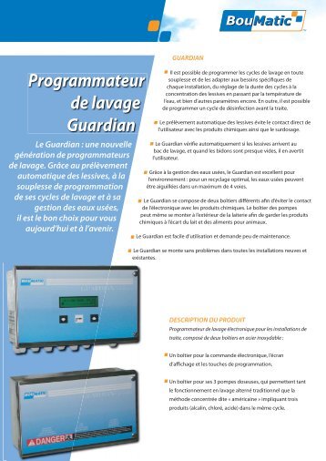 Programmateurs de lavage GUARDIAN - BouMatic