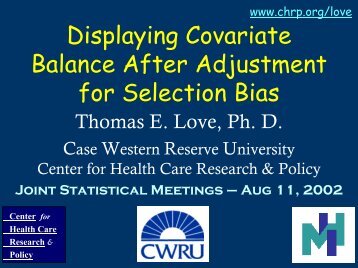 Displaying Covariate Balance After Adjustment for Selection Bias
