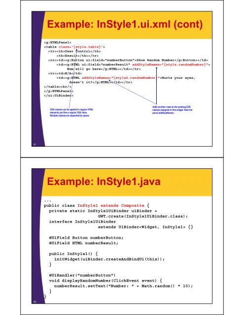 Tutorial section in PDF - Custom Training Courses - Coreservlets.com