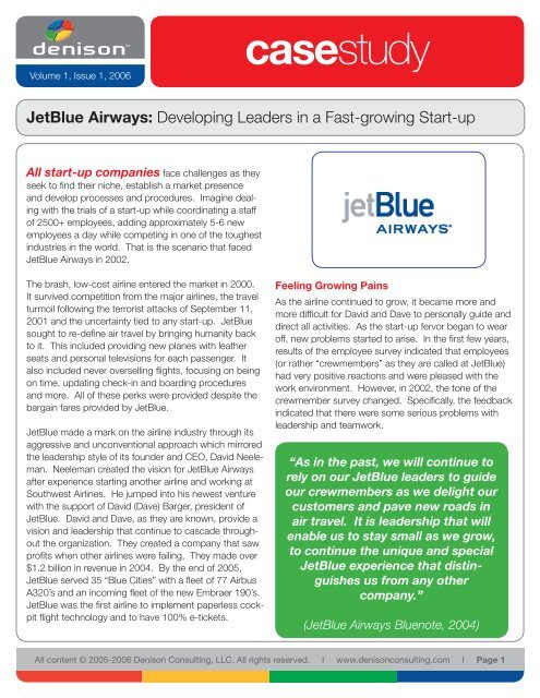 JetBlue Airways - Denison Consulting